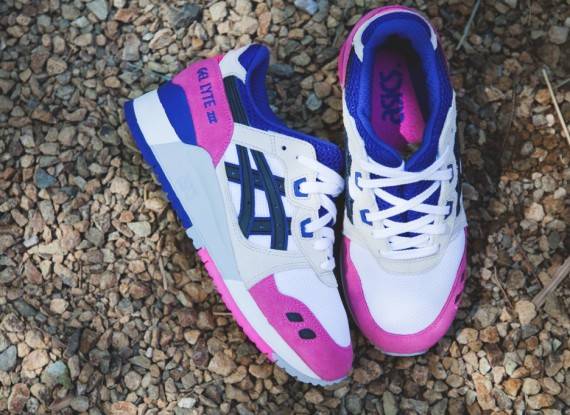 asics gel lyte iii white pink purple