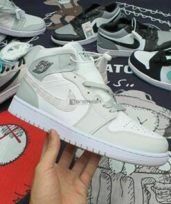 Home 36 Jordan 1 Mid SE GS Grey Camo Cổ Cao
